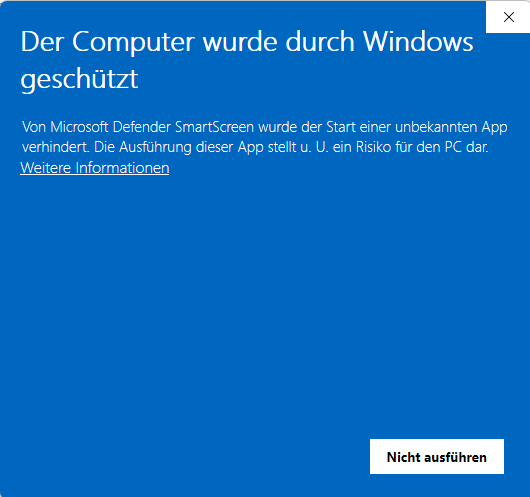 Windows warning: More info